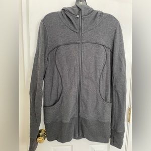 Lululemon cotton and spandex full zip hoodie in gray size 10